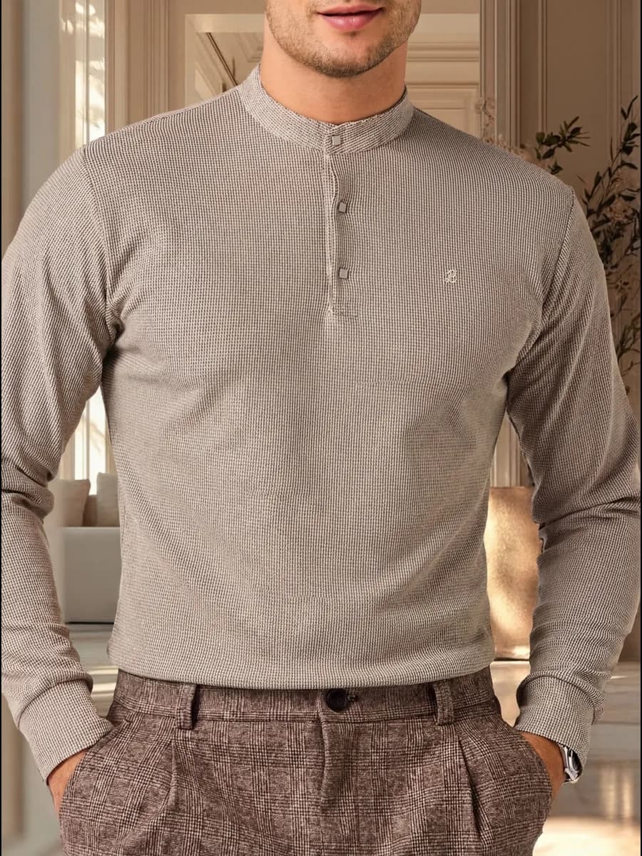 Кофта мужская Турция джемпер поло больших размеров тонкий