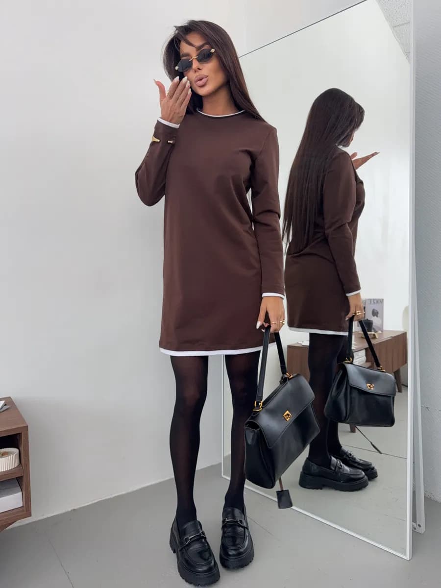 Платье свитшот мини многослойное