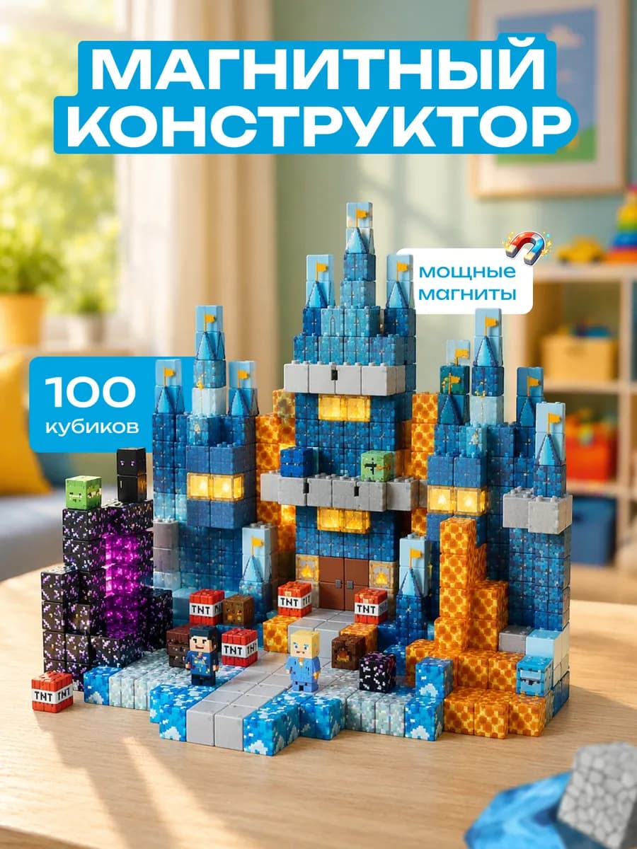 Магнитный конструктор minecraft кубики