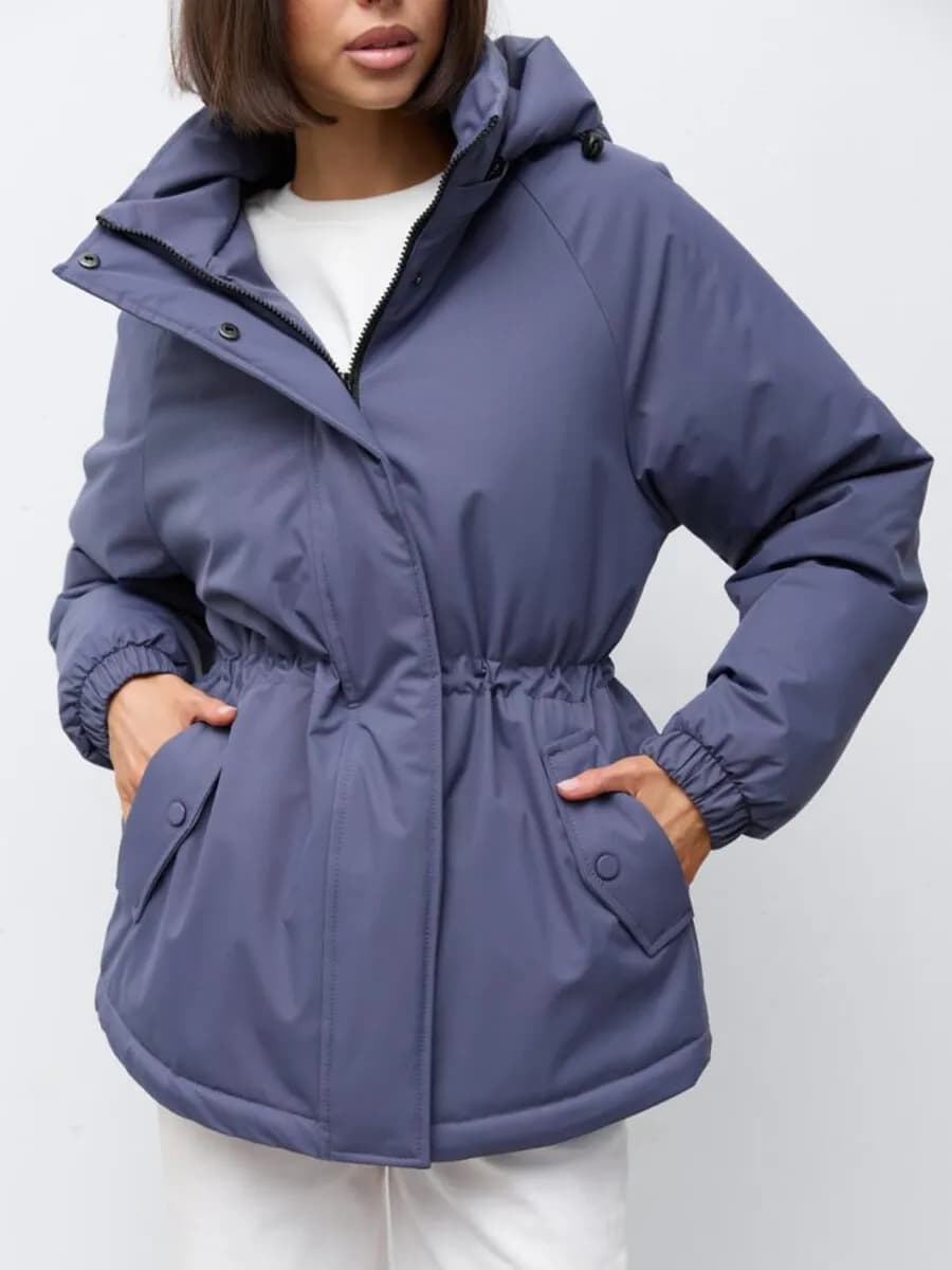 Куртка демисезонная удлиненная с капюшоном