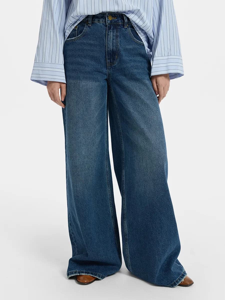 Джинсы Wide leg с высокой посадкой
