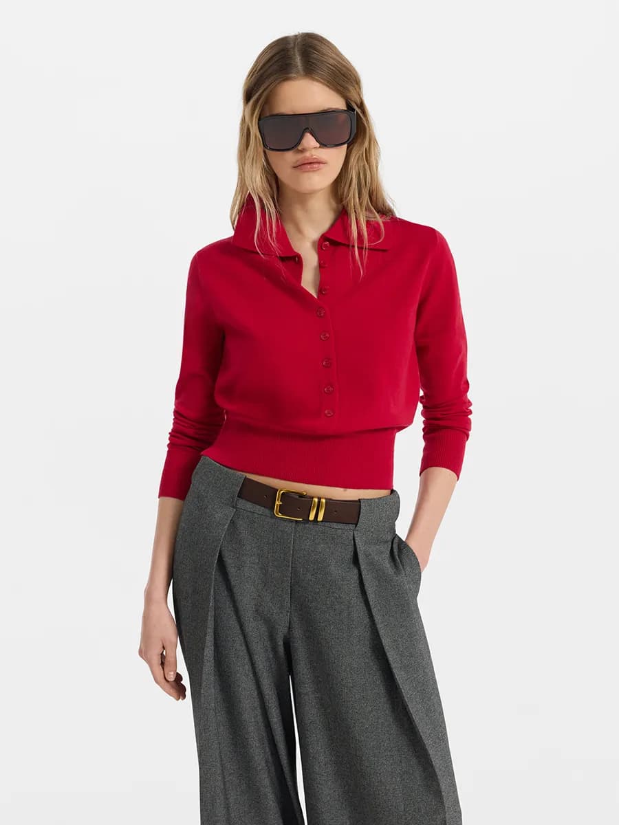 Джемпер из хлопкана пуговицах