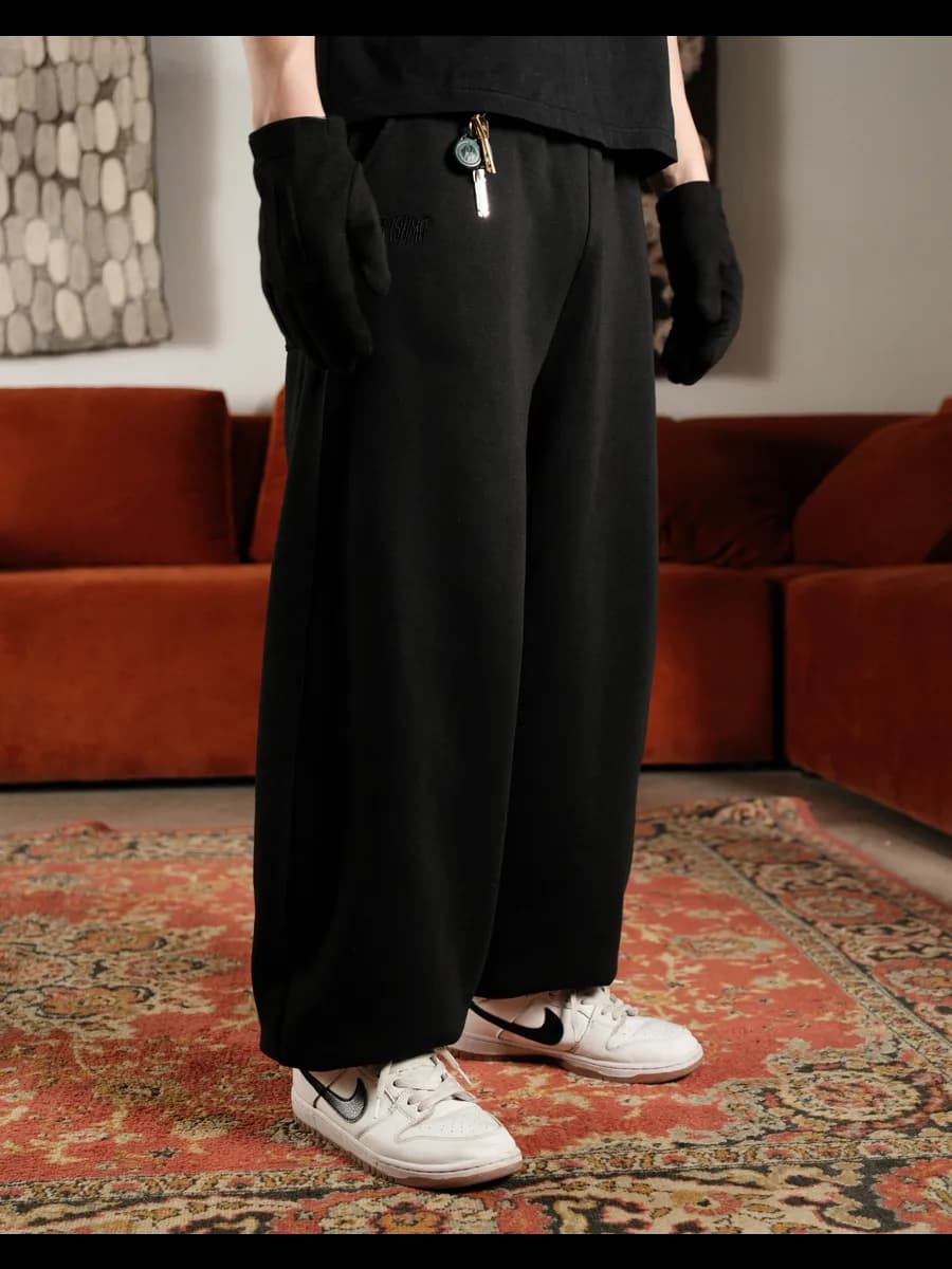 Широкие штаны спортивные оверсайз Y2K с начесом утепленные