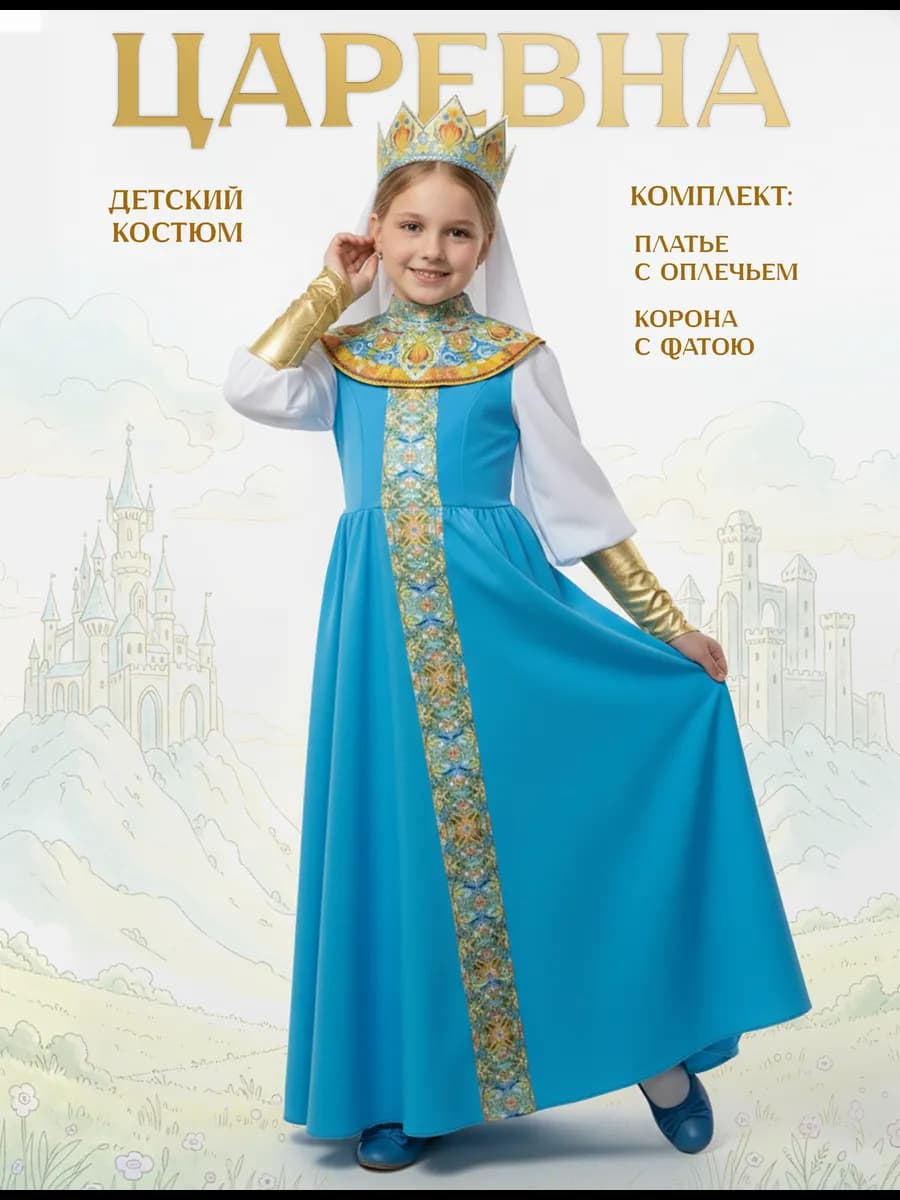 Карнавальный костюм царевны детский - фото 1