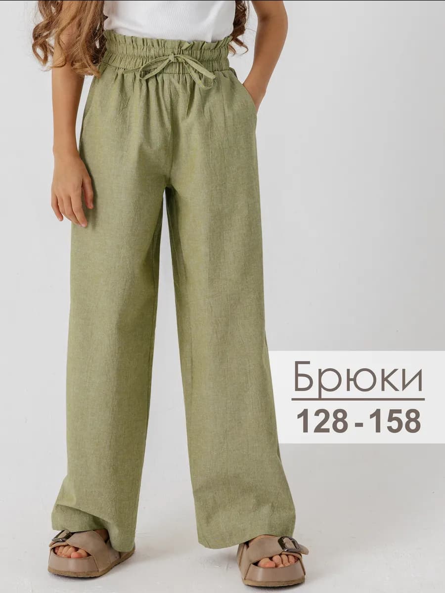 Брюки летние палаццо вареный хлопок