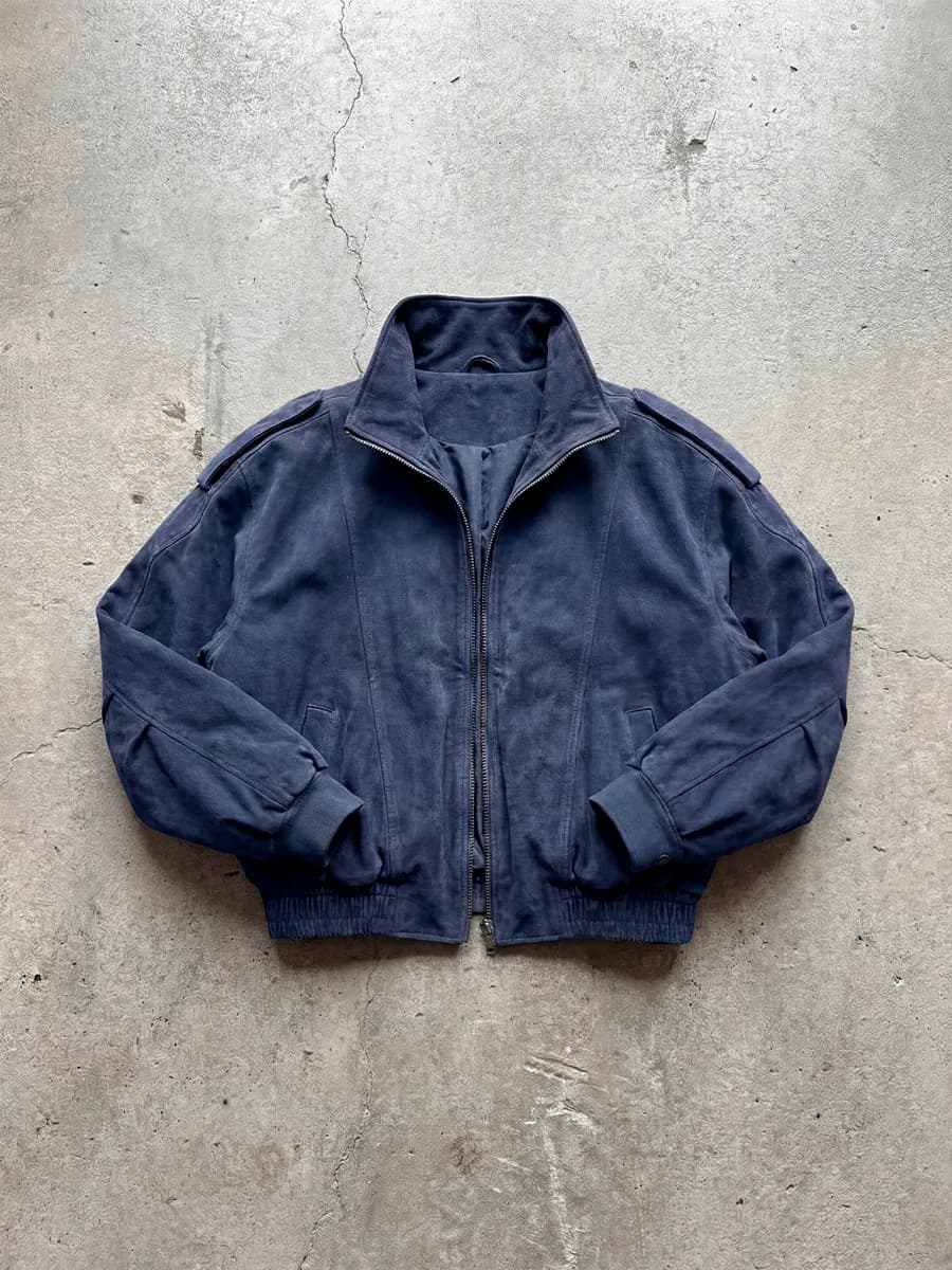 Куртка бомбер замшевая оверсайз утепленная