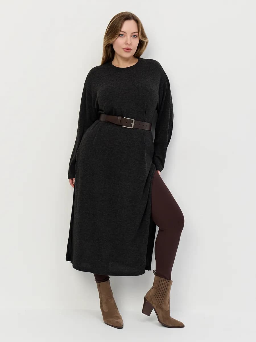 Платье туника с разрезами больших размеров