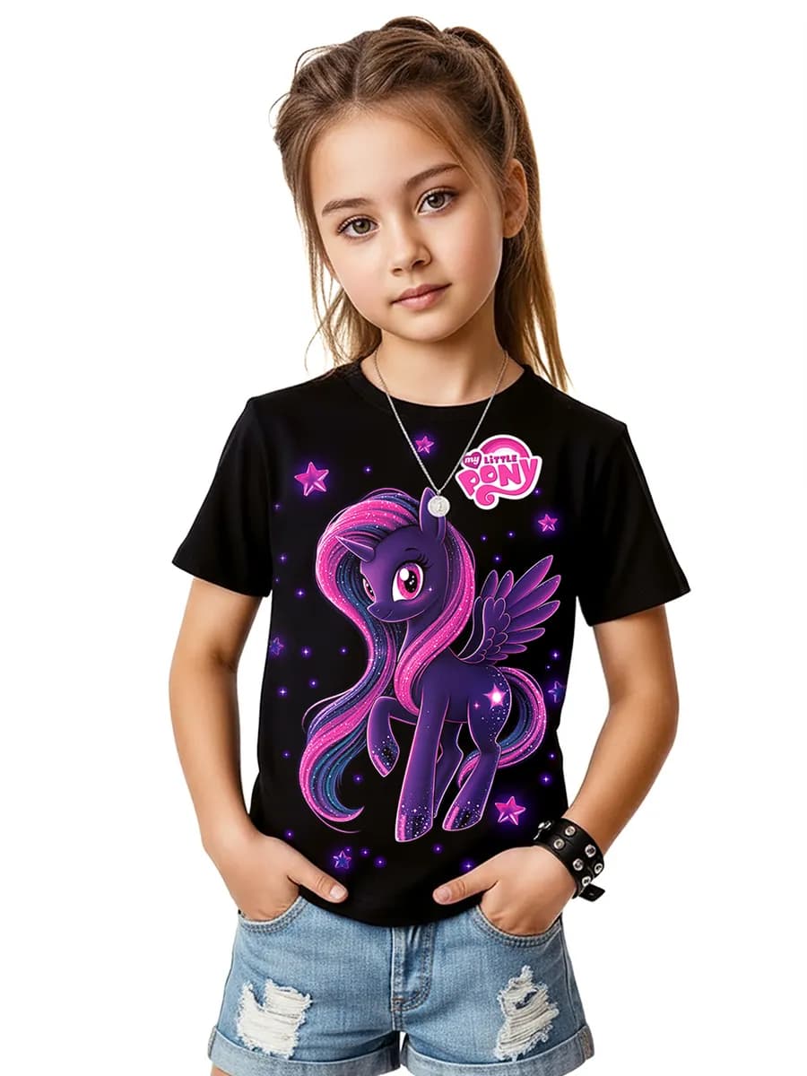 Новогодняя футболка 2026 с принтом my little pony