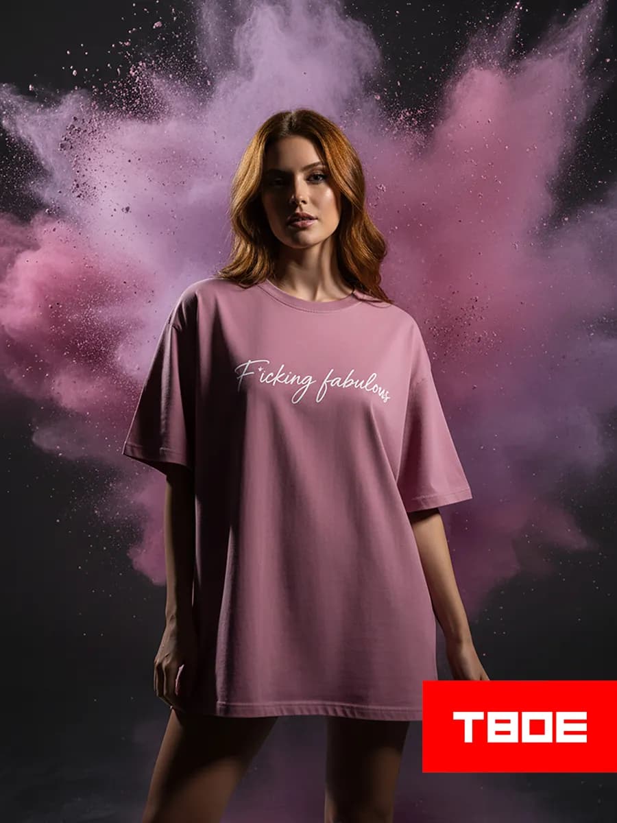 Футболка оверсайз с принтом на спине - фото 1