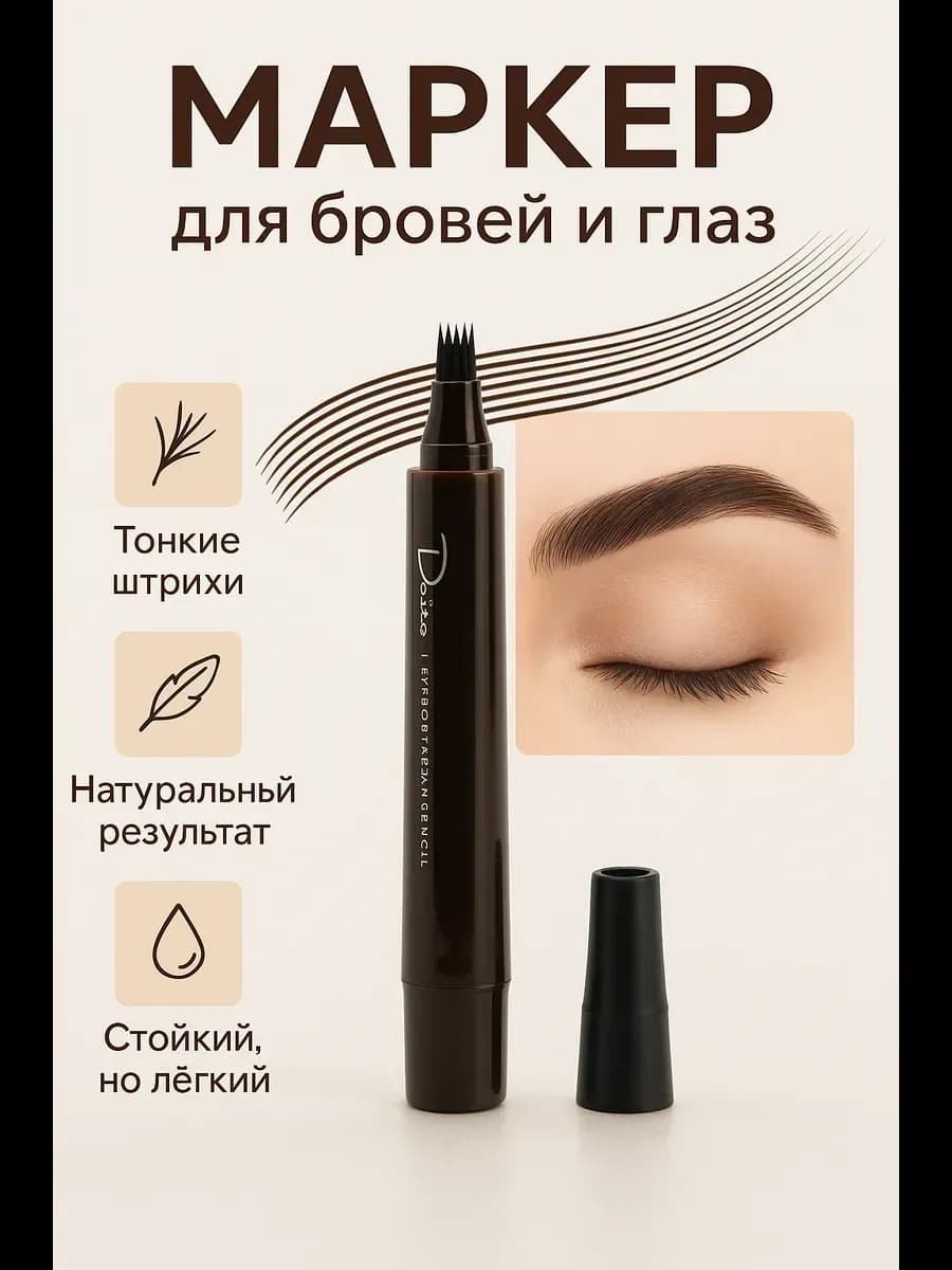 Маркер с эффектом микроблейдинга для бровей и глаз