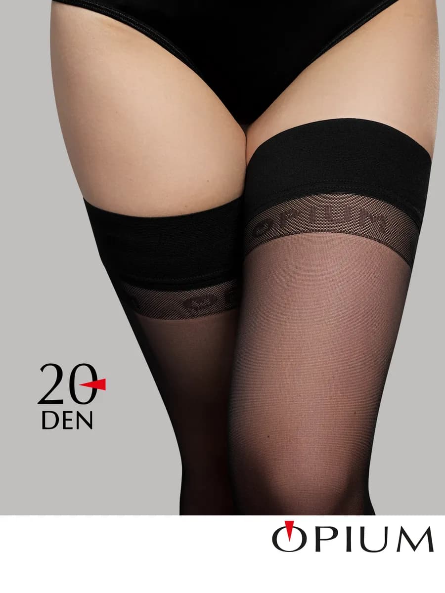 Чулки с гладкой резинкой на силиконе 20 ден