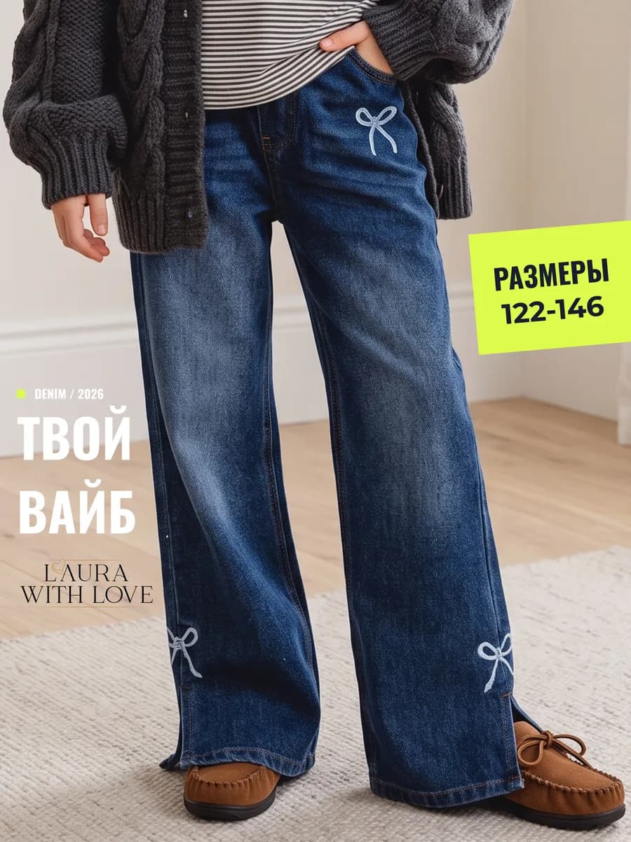 Джинсы клеш на резинке