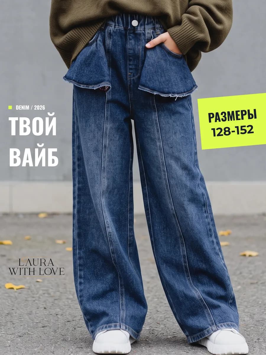 Джинсы палаццо на резинке