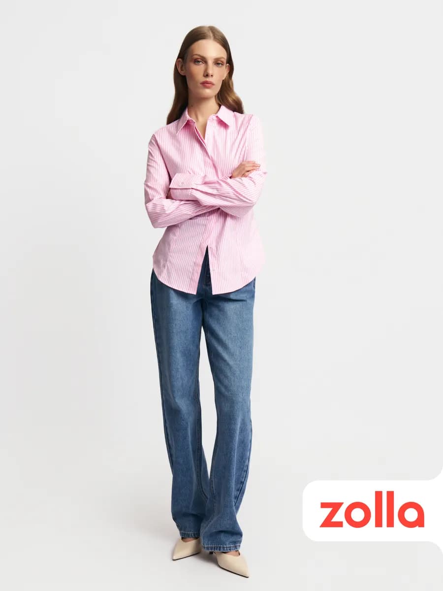 Женские прямые джинсы высокой посадки