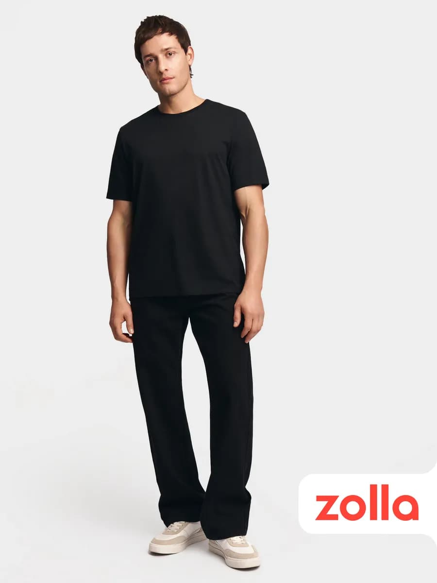 Мужская футболка из хлопка однотонная - фото 1