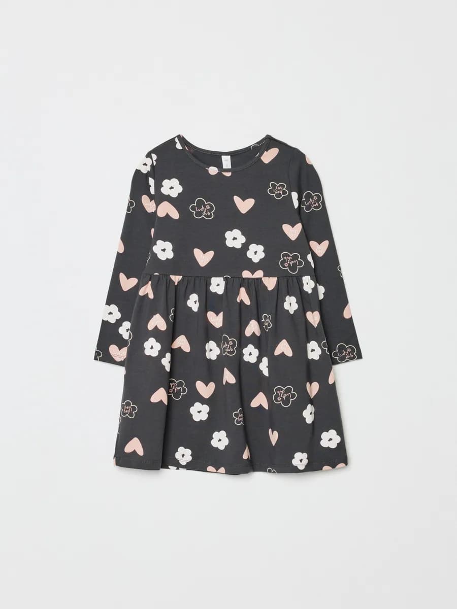 Платье трикотажное с принтом для детского сада