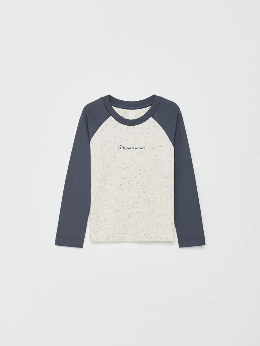 Лонгслив с принтом хлопковый в стиле преппи