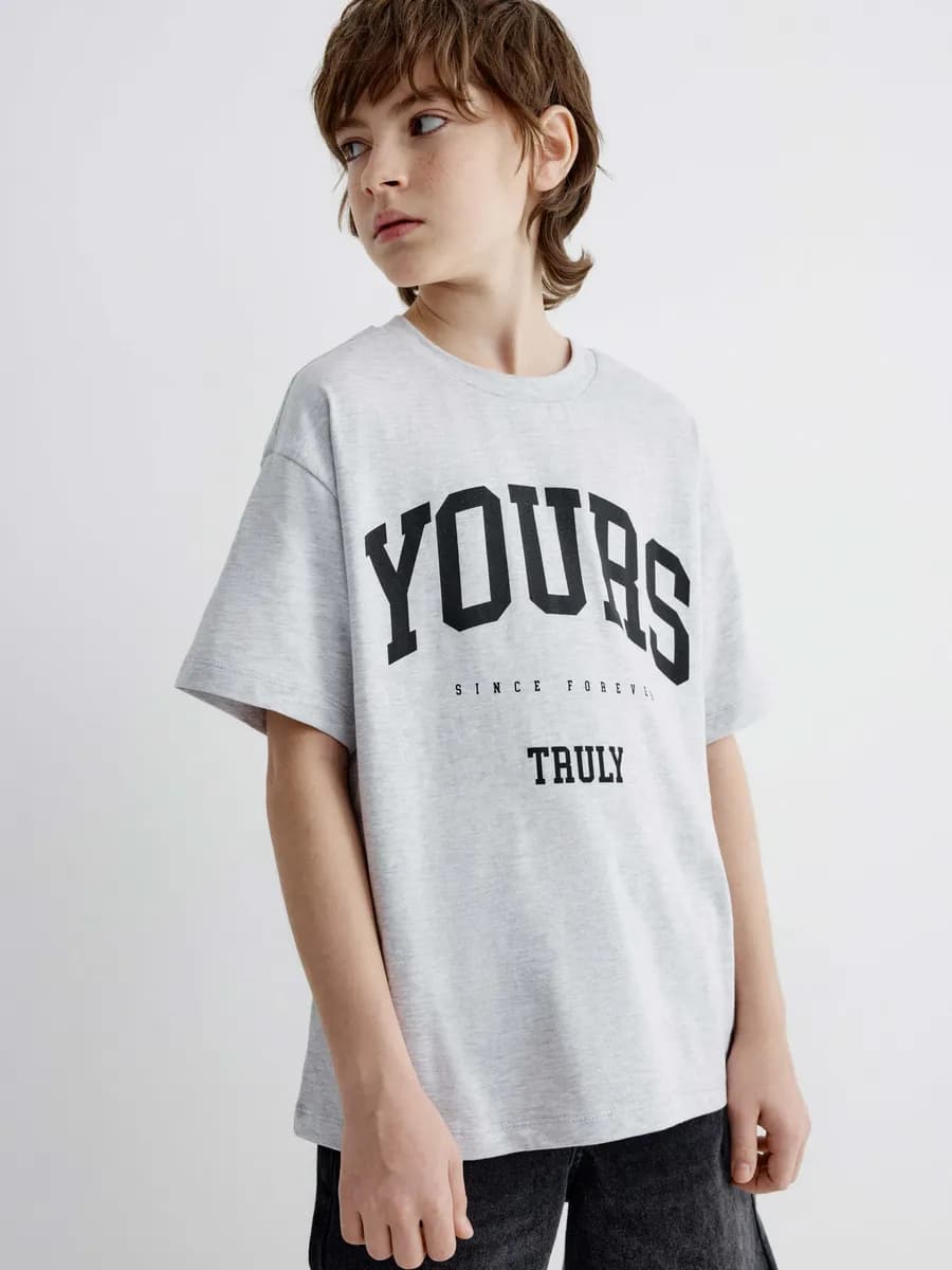 Футболка оверсайз из хлопка с принтом