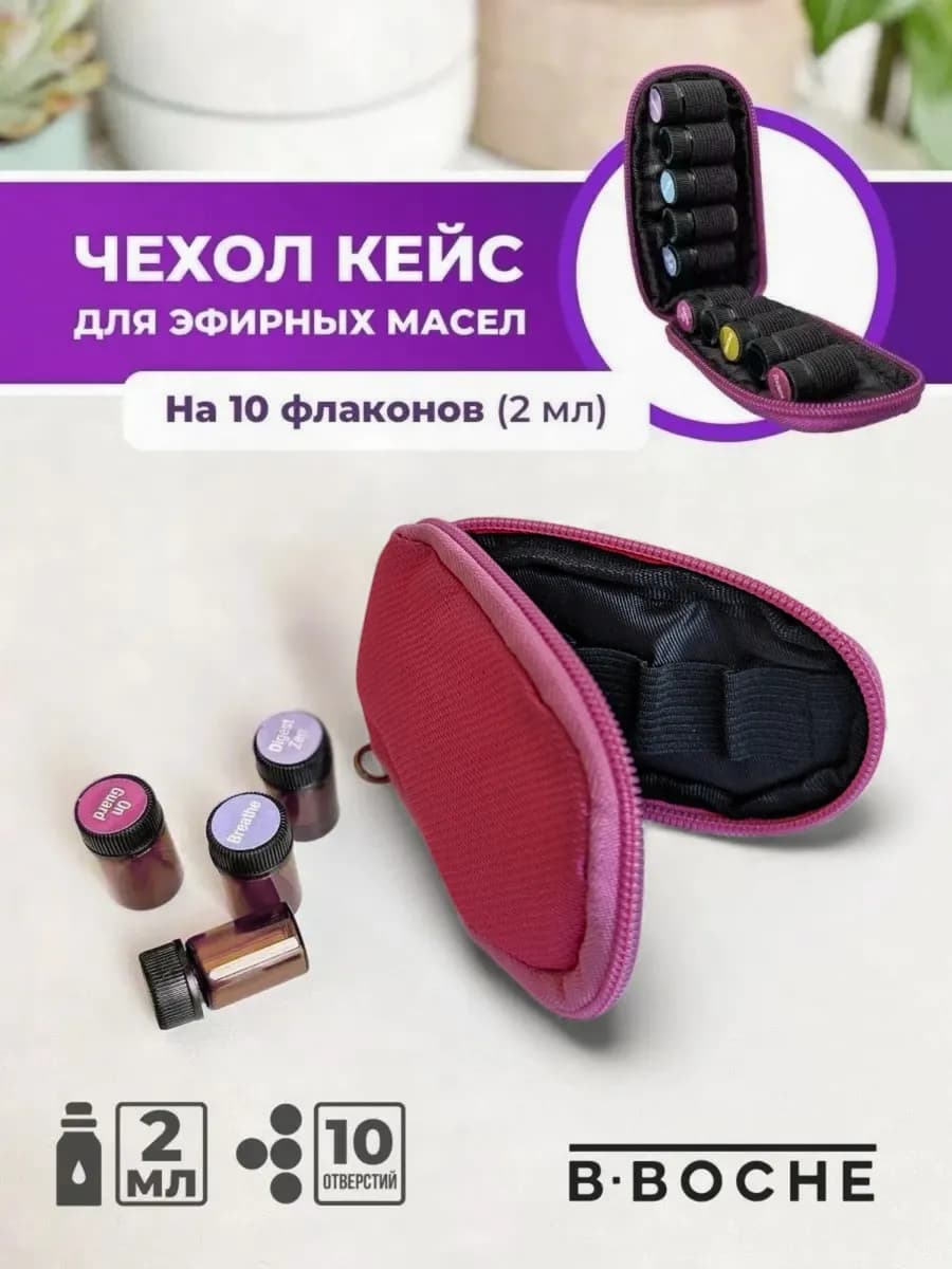 Кейс с карабином для эфирных масел 1-2мл