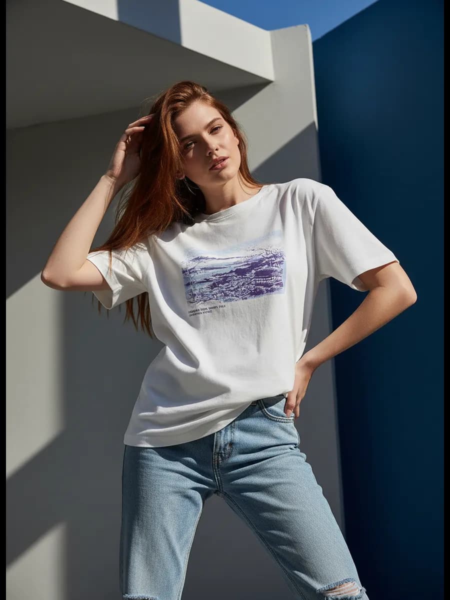 Футболка из хлопка с японским принтом