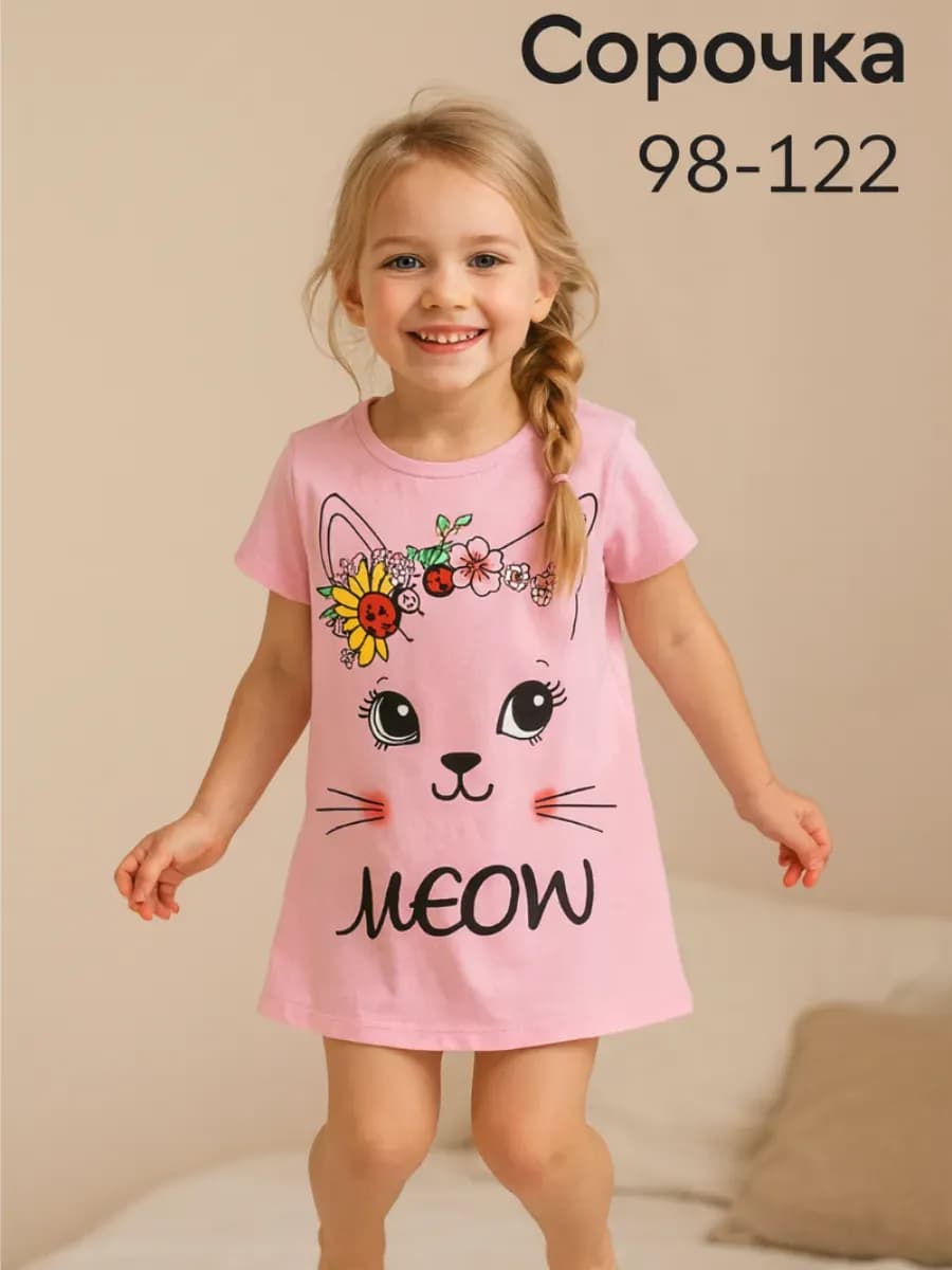 Ночнушка детская хлопок с принтом