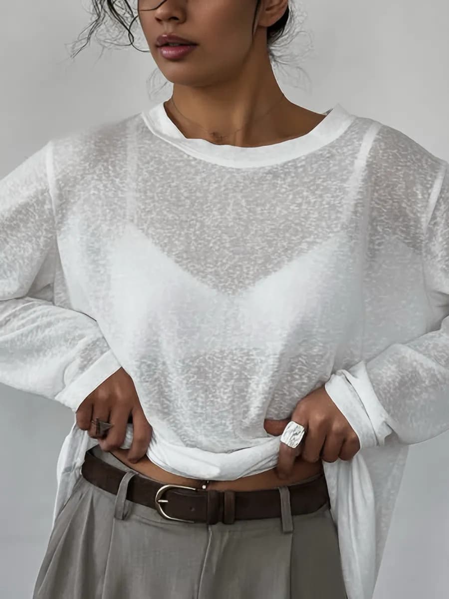 Лонгслив прозрачный оверсайз