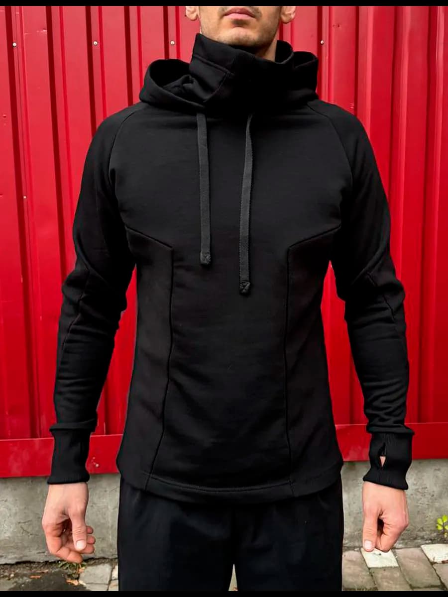 Толстовка худи с капюшоном балаклавой без начеса