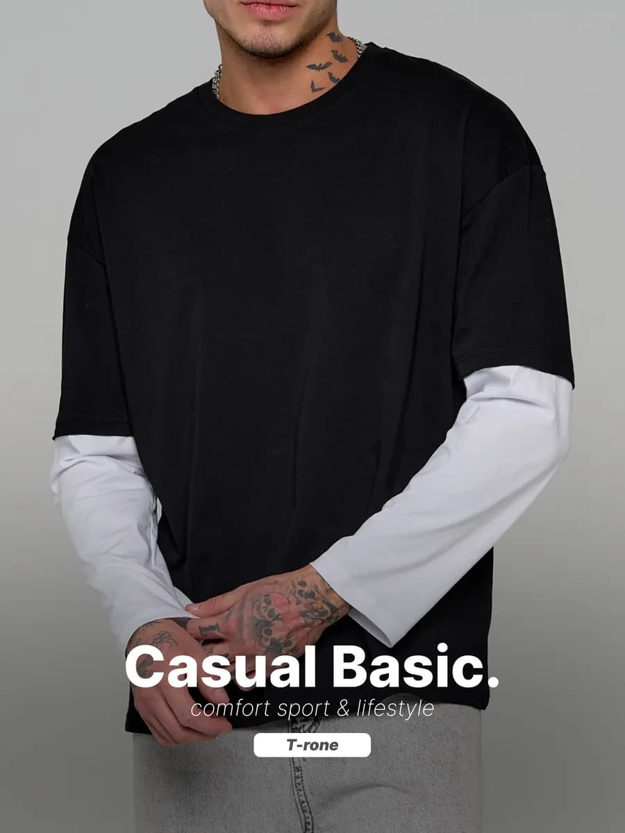 Лонгслив футболка с длинными рукавами кофта из хлопка - фото 1