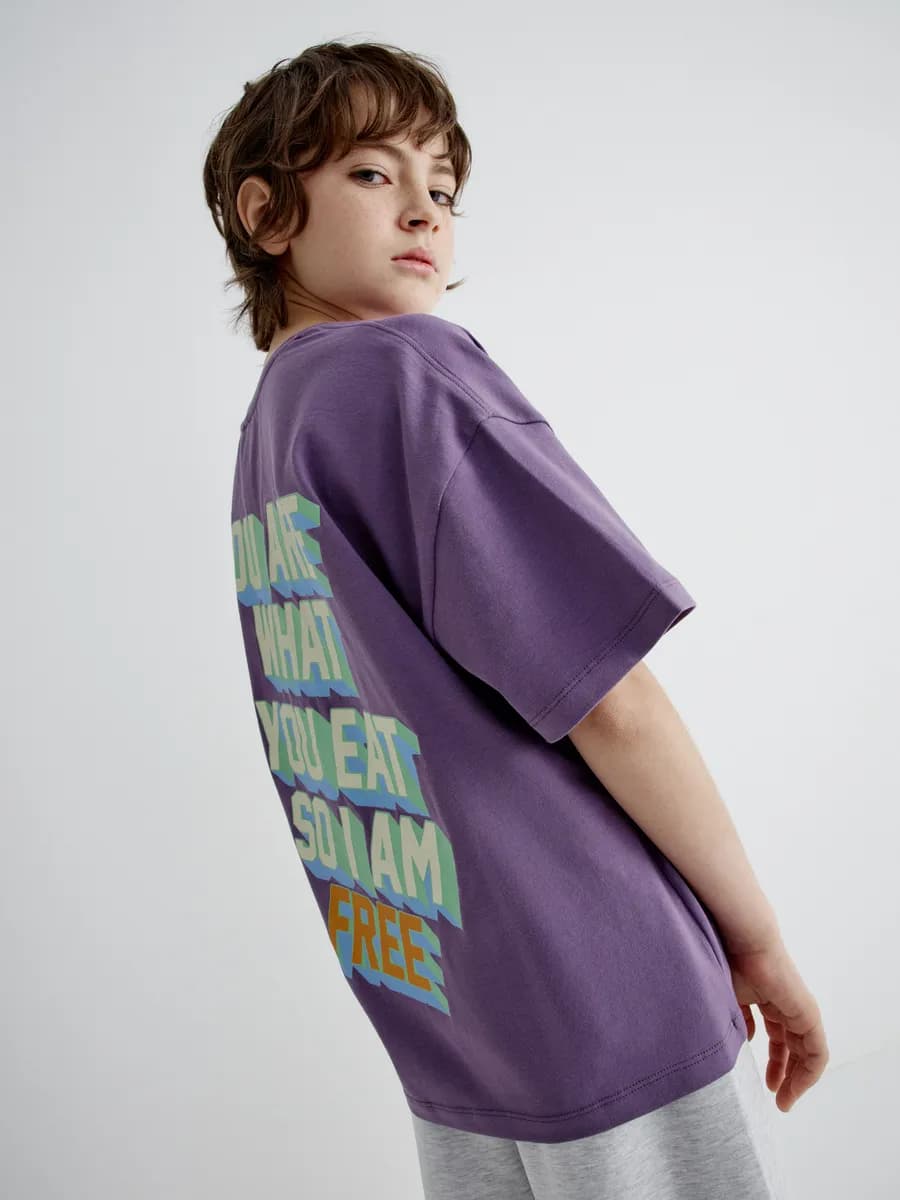 Пижама с шортами из хлопка с принтом - фото 1