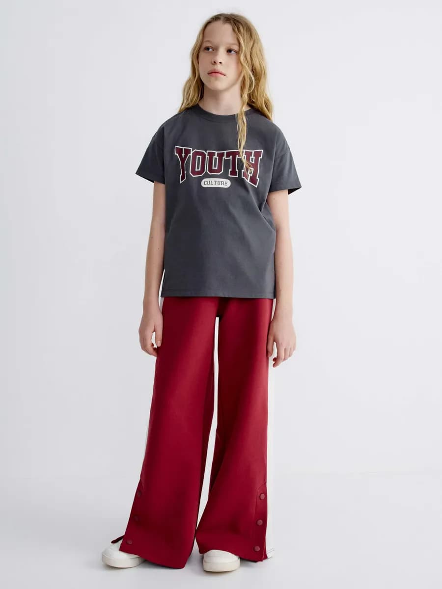 Брюки широкие спортивные с лампасами