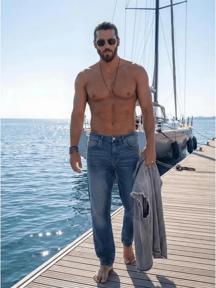 Джинсы бананы прямые