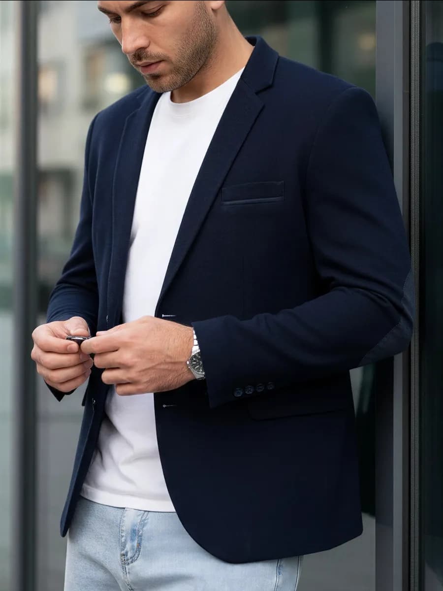 Пиджак классический под джинсы в офис повседневный