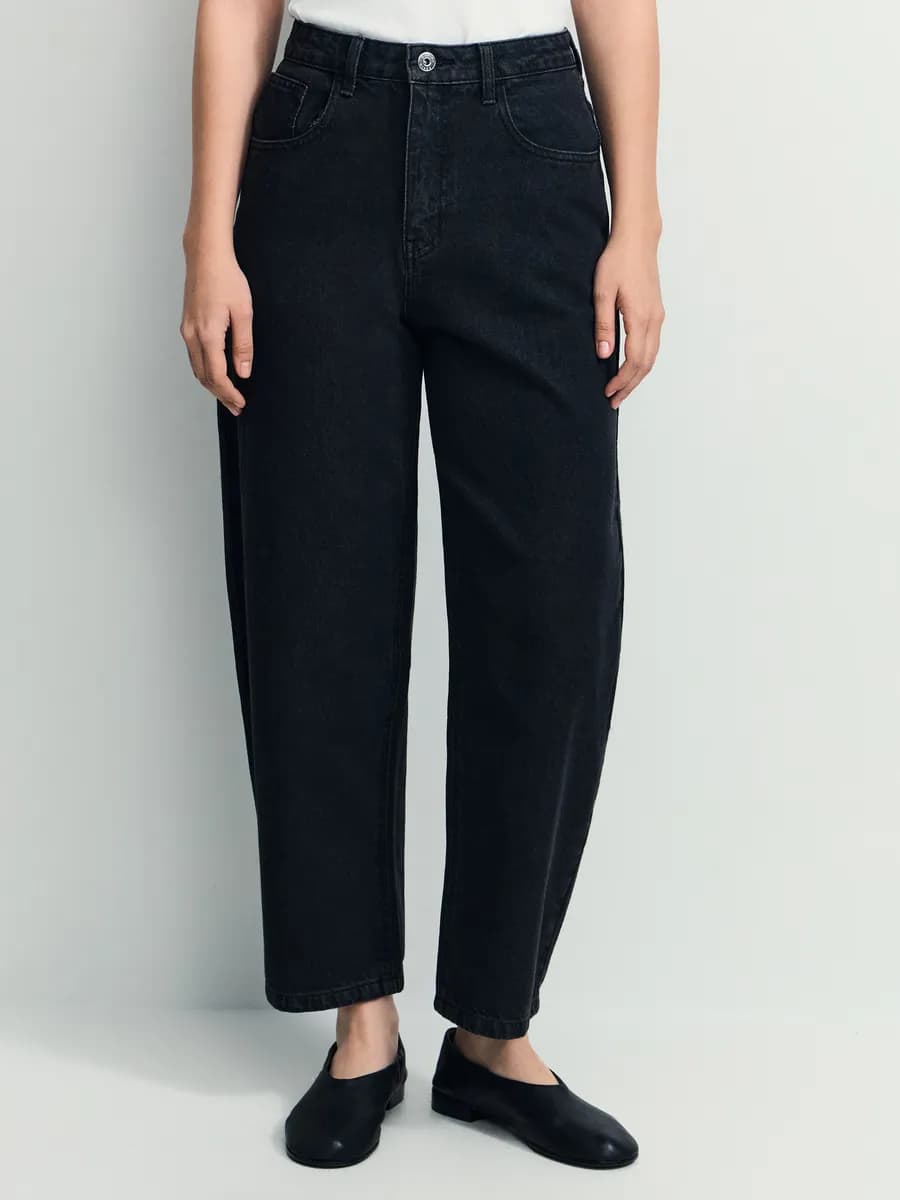 Джинсы barrel с высокой посадкой укороченные