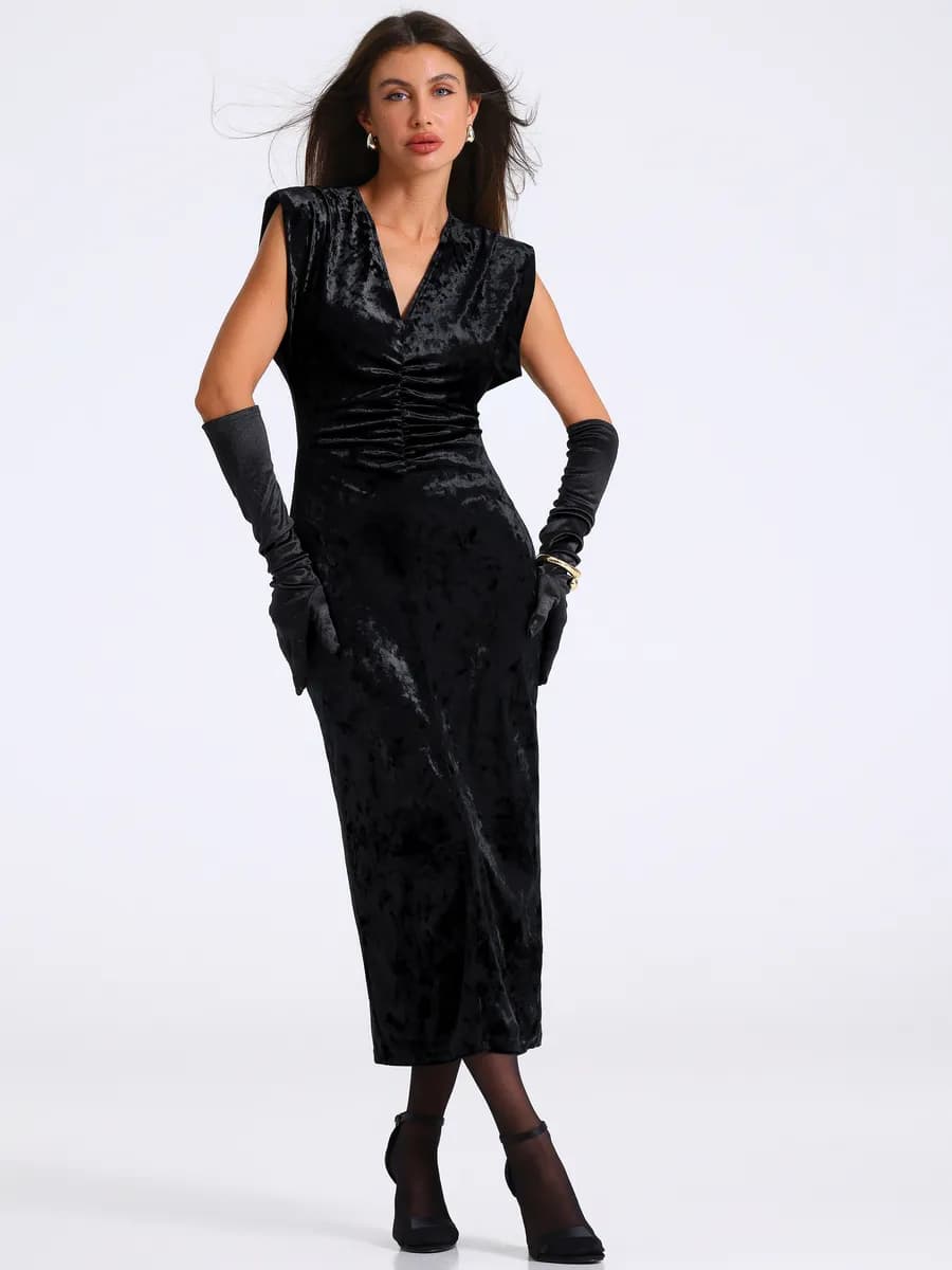 Платье вечернее бархатное длинное