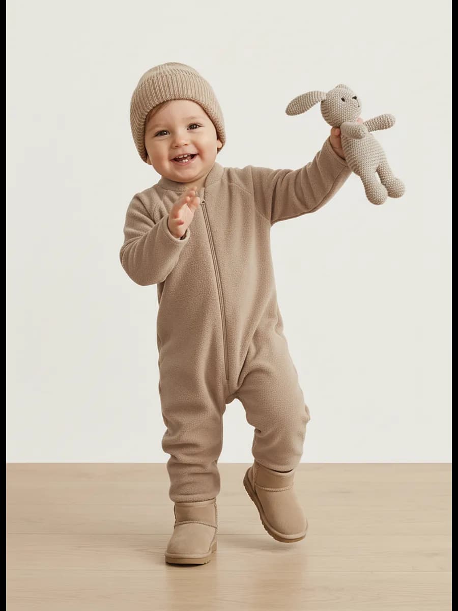 Комбинезон детский флисовый, поддева на молнии - фото 1