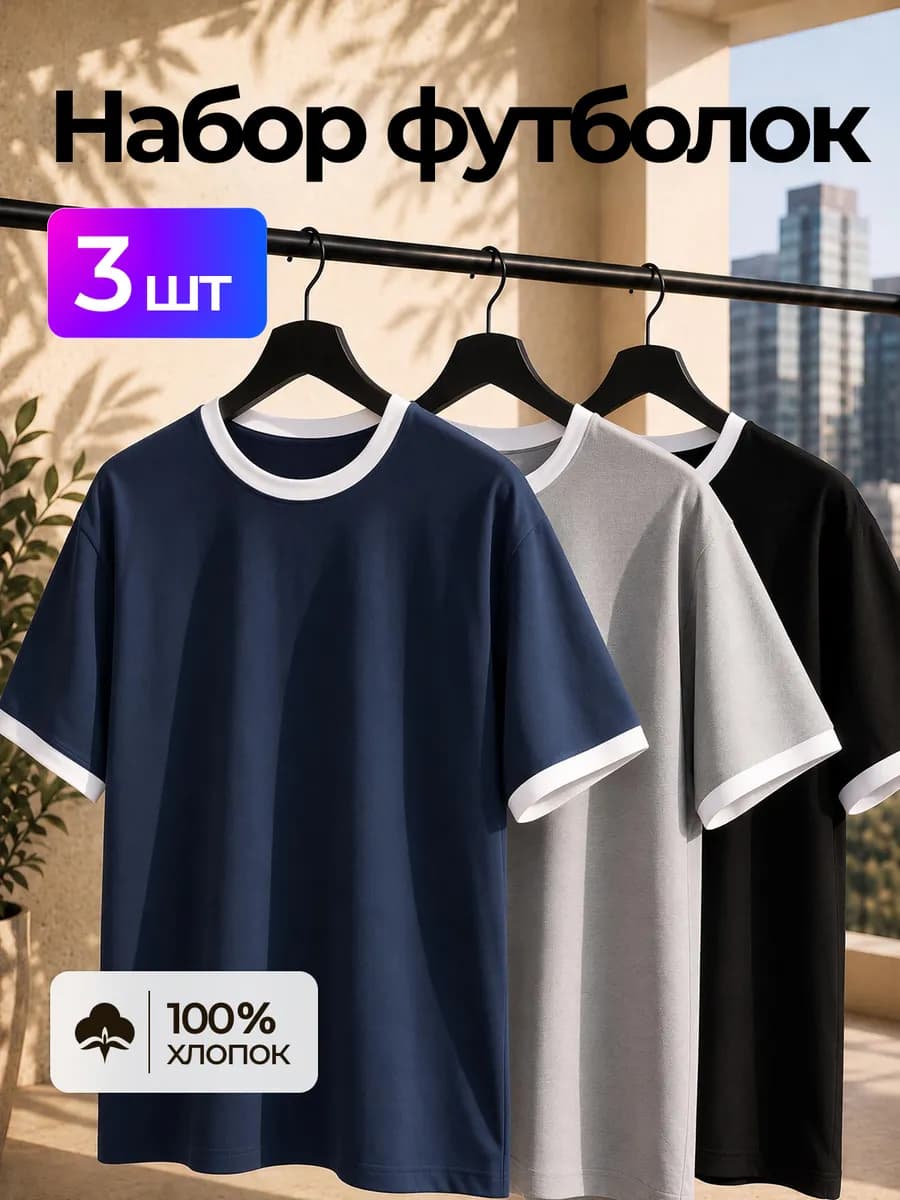 Футболка хлопок набор 3 шт