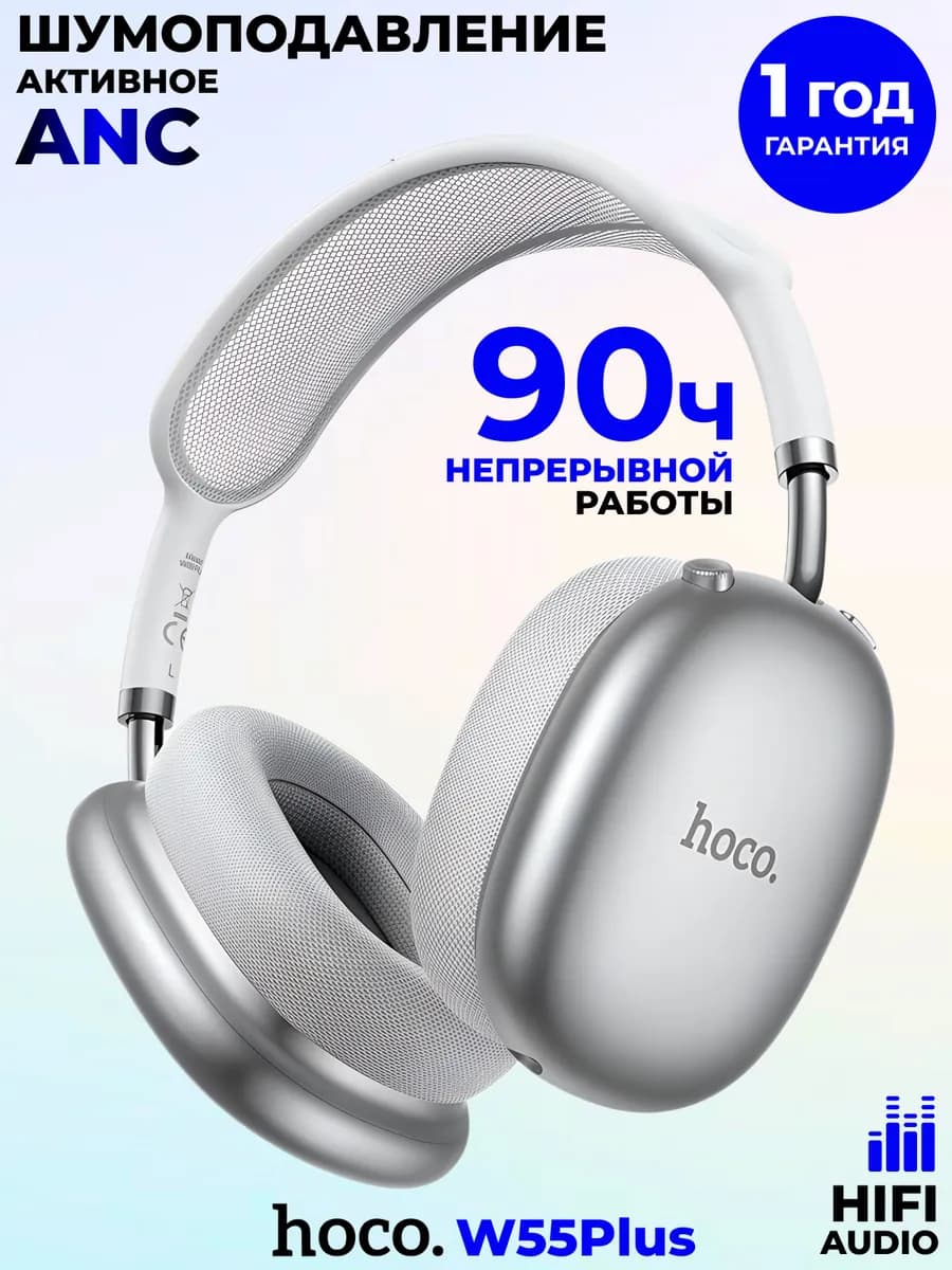 Наушники беспроводные большие хоко с шумоподавлением с ANC