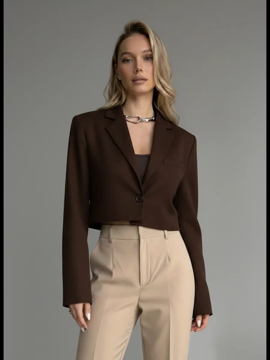 Укороченный пиджак оверсайз