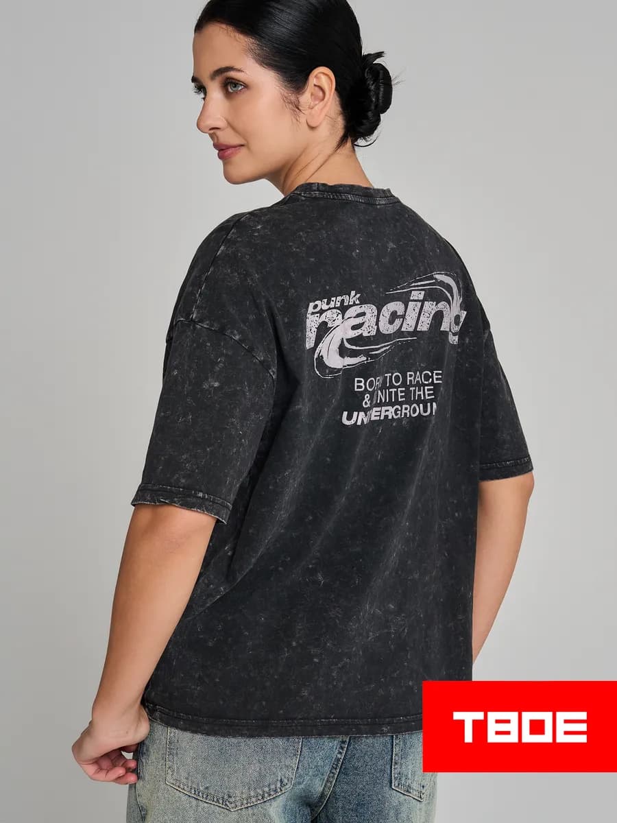 Футболка варенка оверсайз с надписью на спине