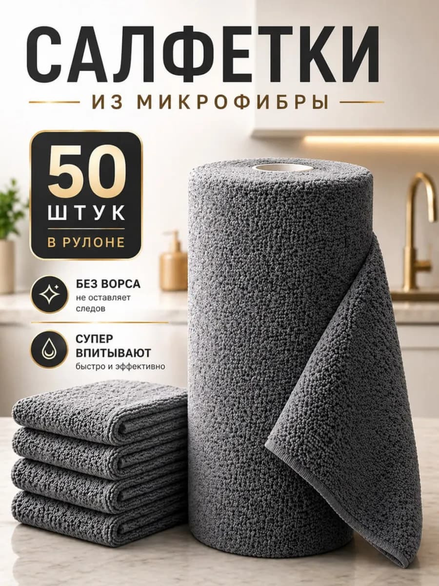 Салфетки для уборки и кухни из микрофибры