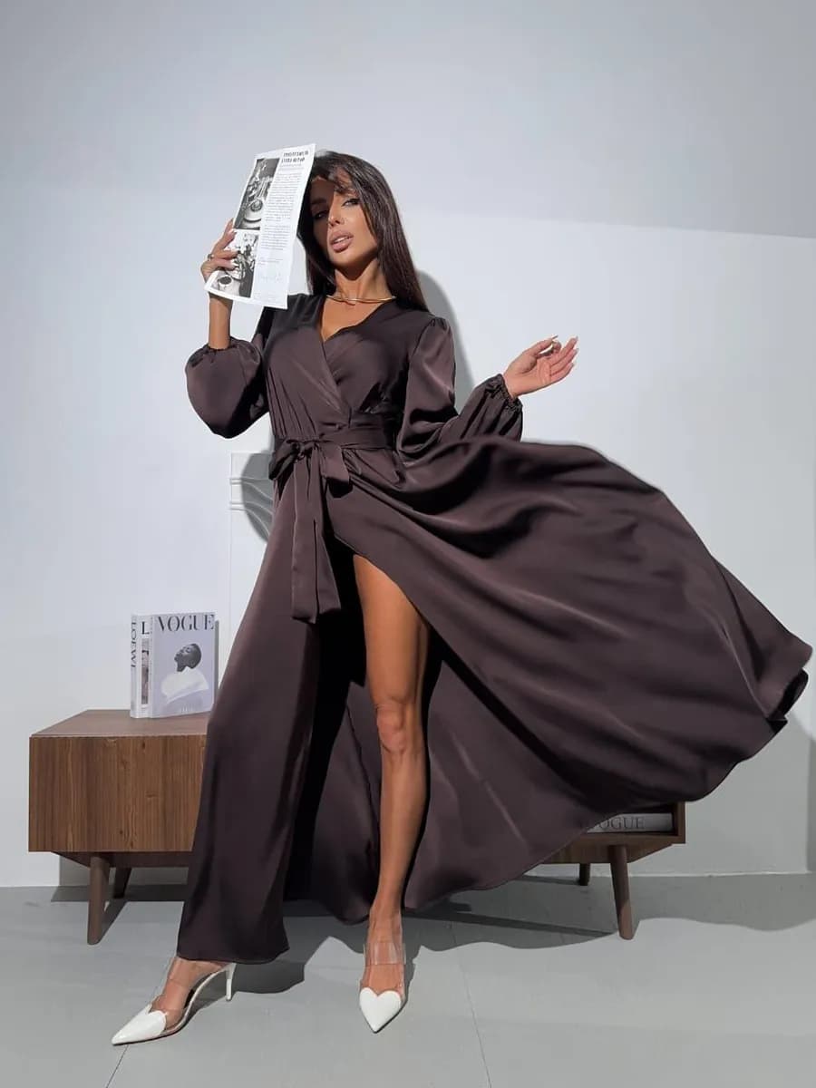 Платье вечернее длинное праздничное на запах