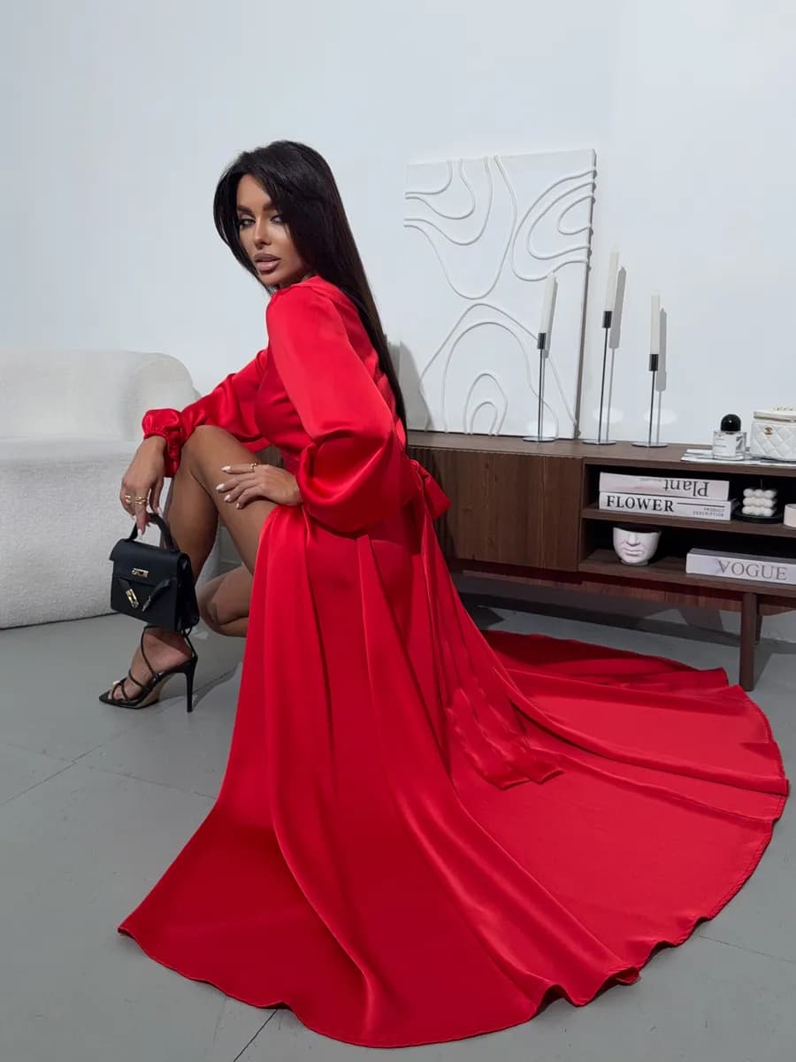 Платье вечернее длинное праздничное на запах