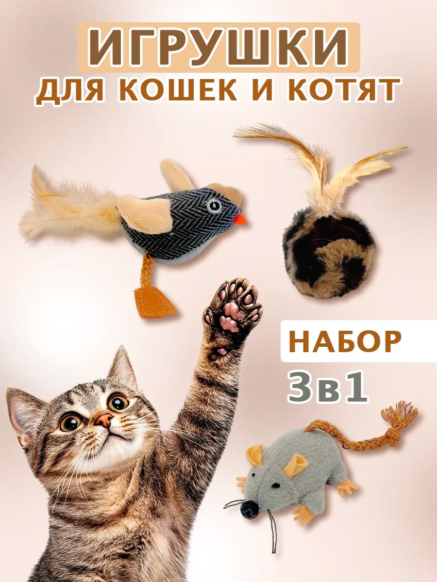 Игрушки для кошек набор