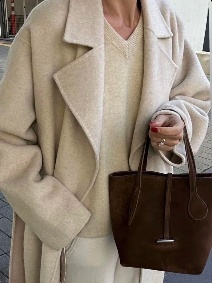 Пальто длинное демисезонное оверсайз