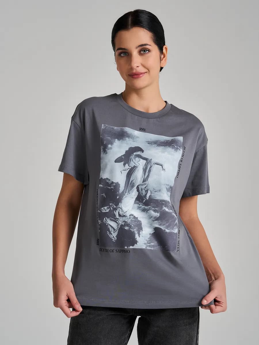 Футболка из хлопка с принтом картины