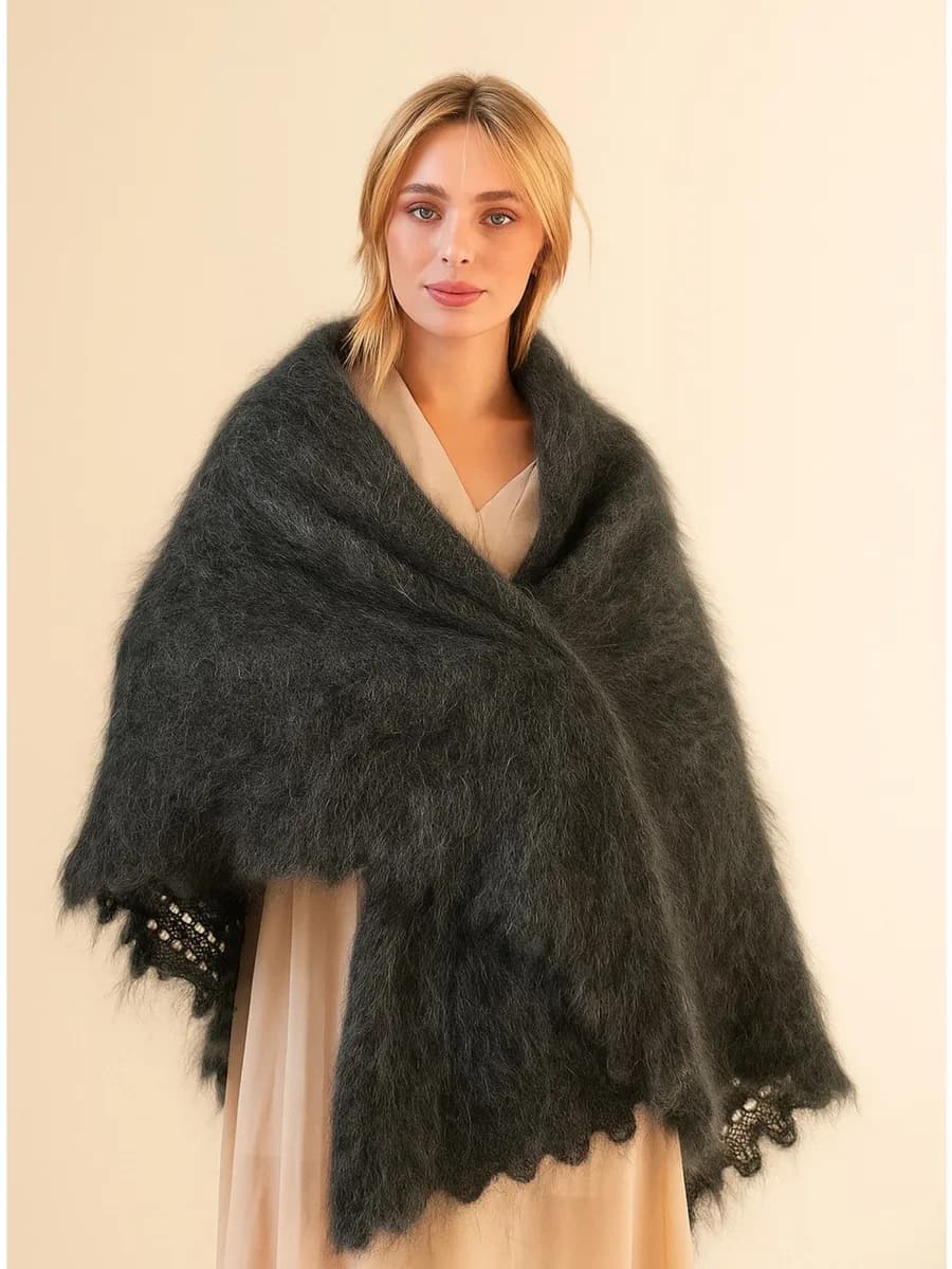 Платок на голову пуховый шаль натуральная большая подарок