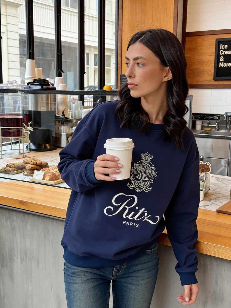 Свитшот оверсайз с начесом