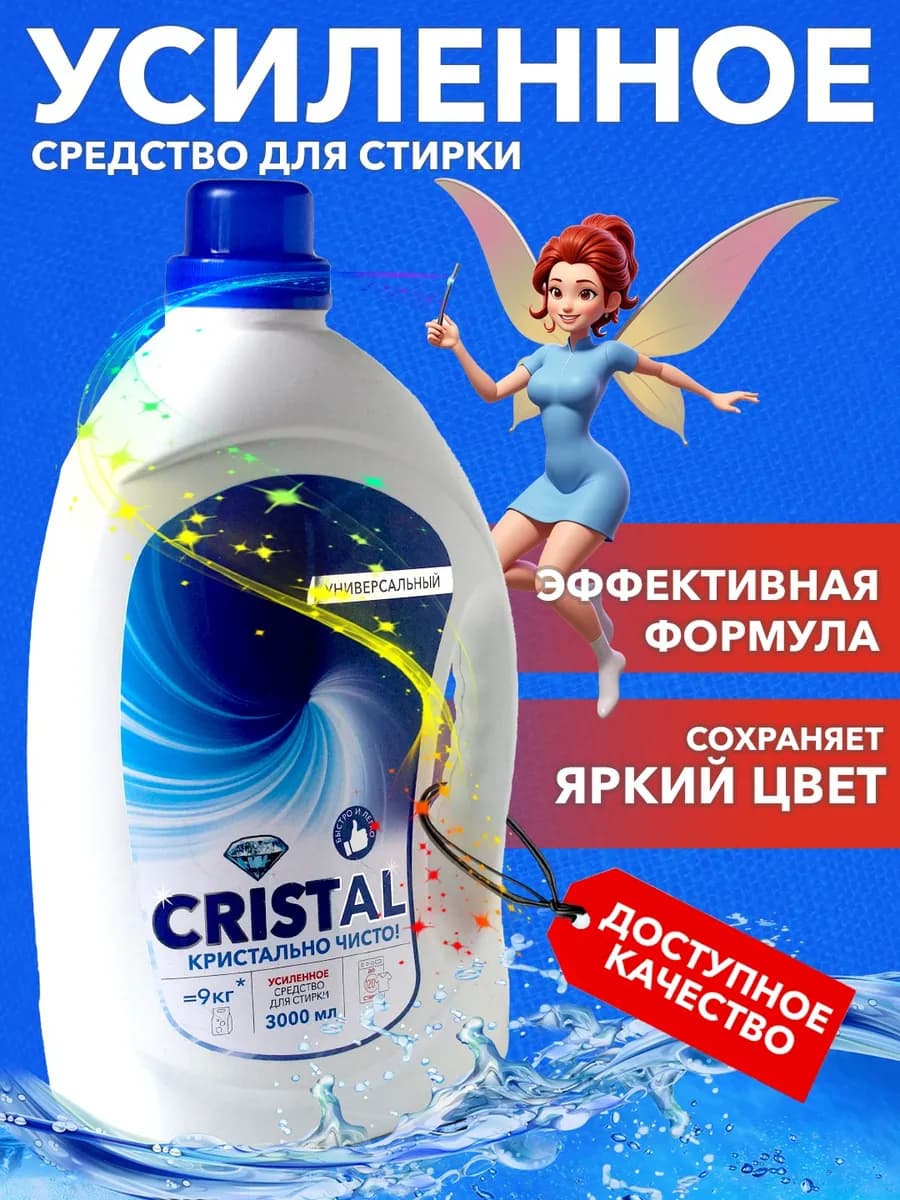 Гель CRISTAL для стирки белья универсальное 3л