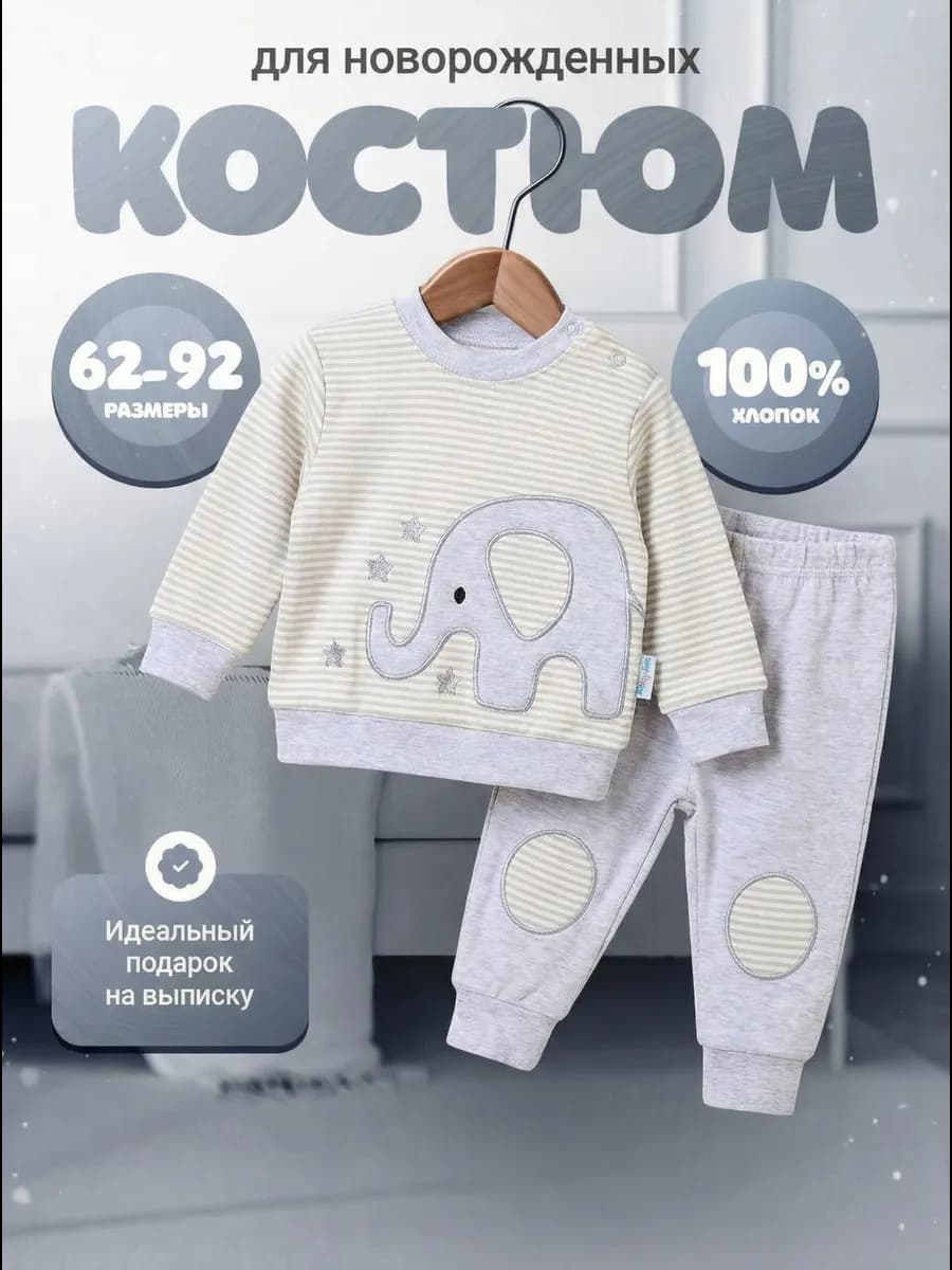 Комплект для новорожденных на выписку 3в1