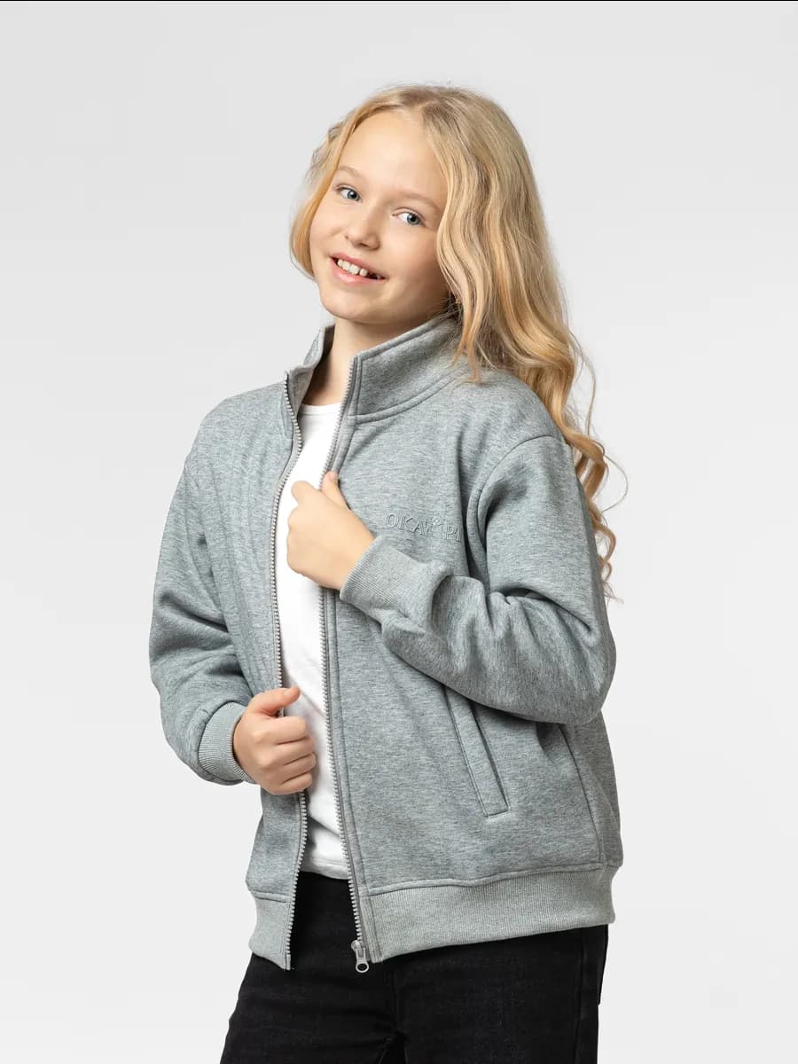 Толстовка на молнии с начесом и воротником стойкой